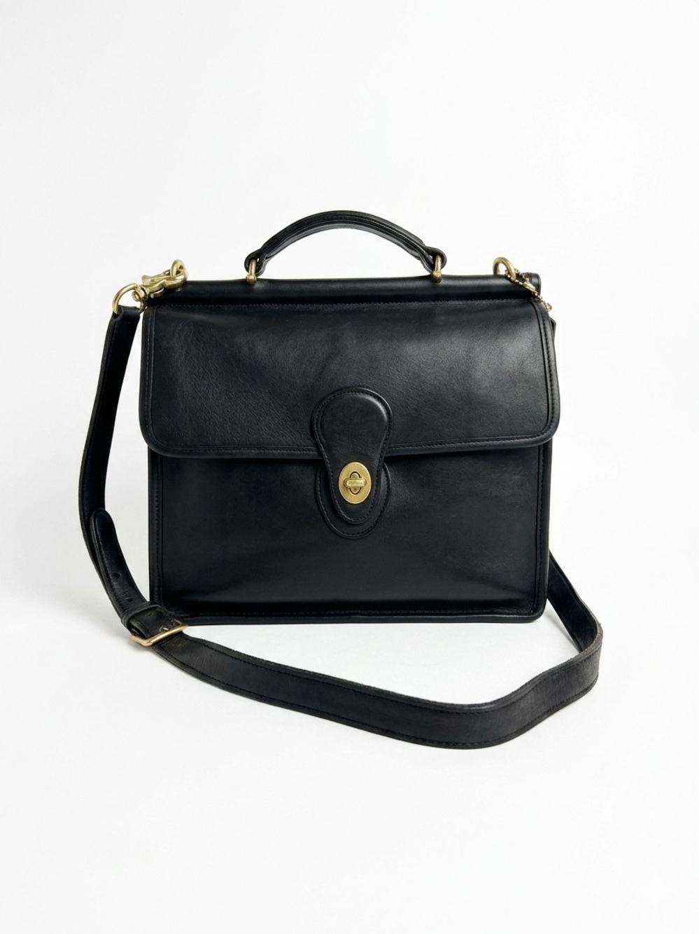 VINTAGE COACH Leather Willis Station Bag 9927 - Black Crossbody - Rare